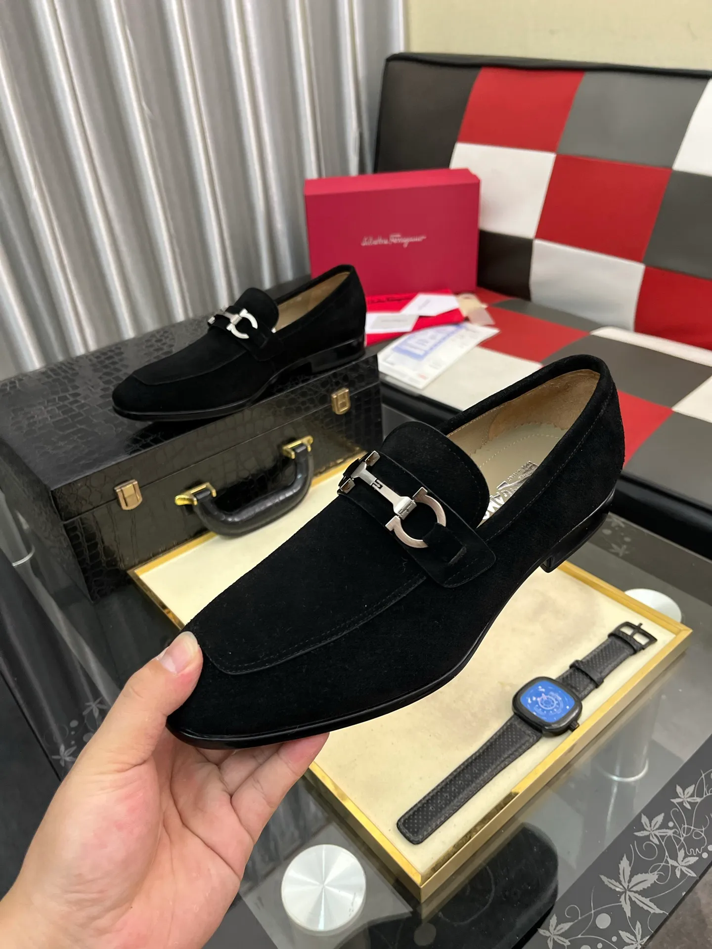 Men's shoes 💰600⌚️⌚️[Salvatore Ferragamo] Ferragamo business leather shoes, 1:1 top purchasing quality, imported selected original calfskin for the uppers, imported original soft water-dyed cowhide for the inner feet, imported original customized Italian handmade lightweight foam outsole, size: 39-44 5️⃣ options available